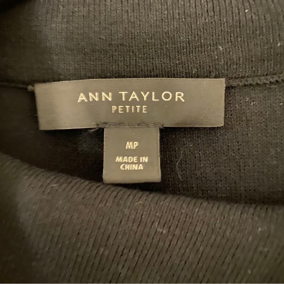 Ann Taylor Mock Neck Side Button Sweater Black M Petite - Picture 6 of 7